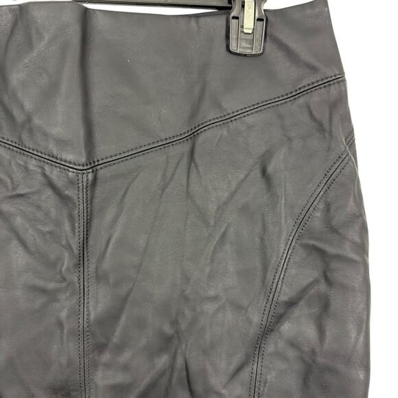 Express Matte Black Faux Leather Stretch Pencil Knee Length Skirt NWT sz 12 - Picture 5 of 16